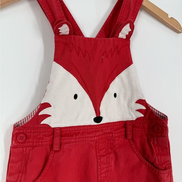 Beebay Girls Fox Pinafore 100% Cotton Jumper Dungaree Dress in Red | 6 Years - Picture 4 of 6